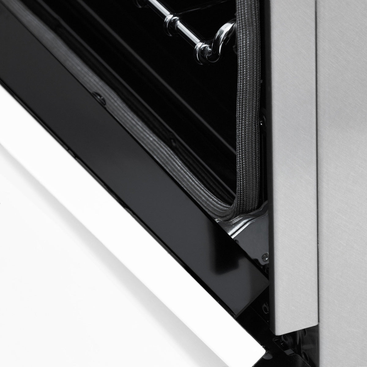 ZLINE Autograph Edition 48" 6.0 cu. ft. Dual Fuel Range with Gas Stove and Electric Oven in DuraSnow Stainless Steel with White Matte Door with Accents