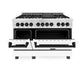 ZLINE Autograph Edition 48" 6.0 cu. ft. Dual Fuel Range with Gas Stove and Electric Oven in DuraSnow Stainless Steel with White Matte Door with Accents