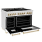 ZLINE Autograph Edition 48" 6.0 cu. ft. Dual Fuel Range with Gas Stove and Electric Oven in DuraSnow Stainless Steel with White Matte Door with Accents