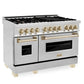 ZLINE Autograph Edition 48" 6.0 cu. ft. Dual Fuel Range with Gas Stove and Electric Oven in Stainless Steel with Accents