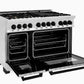ZLINE Autograph Edition 48" 6.0 cu. ft. Dual Fuel Range with Gas Stove and Electric Oven in Stainless Steel with Accents