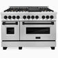 ZLINE Autograph Edition 48" 6.0 cu. ft. Dual Fuel Range with Gas Stove and Electric Oven in Stainless Steel with Accents