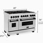 ZLINE Autograph Edition 48" 6.0 cu. ft. Dual Fuel Range with Gas Stove and Electric Oven in Stainless Steel with Accents