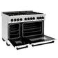 ZLINE Autograph Edition 48" 6.0 cu. ft. Dual Fuel Range with Gas Stove and Electric Oven in Stainless Steel with White Matte Door and Accents