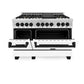 ZLINE Autograph Edition 48" 6.0 cu. ft. Dual Fuel Range with Gas Stove and Electric Oven in Stainless Steel with White Matte Door and Accents