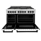 ZLINE Autograph Edition 48" 6.0 cu. ft. Dual Fuel Range with Gas Stove and Electric Oven in Stainless Steel with White Matte Door and Accents