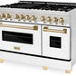 ZLINE Autograph Edition 48" 6.0 cu. ft. Dual Fuel Range with Gas Stove and Electric Oven in Stainless Steel with White Matte Door and Accents - RAZ-WM-48