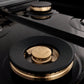 ZLINE Autograph Edition 48" Porcelain Rangetop with 7 Gas Burners in Dura Snow Stainless Steel With Accents