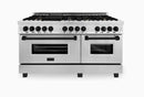 ZLINE Autograph Edition 60" 7.4 cu. ft. Dual Fuel Range with Gas Stove and Electric Oven in Stainless Steel with Accents