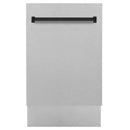 ZLINE Autograph Series 18 In. Dishwasher in DuraSnow Stainless Steel with Matte Black Handle, DWVZ-SN-18-MB