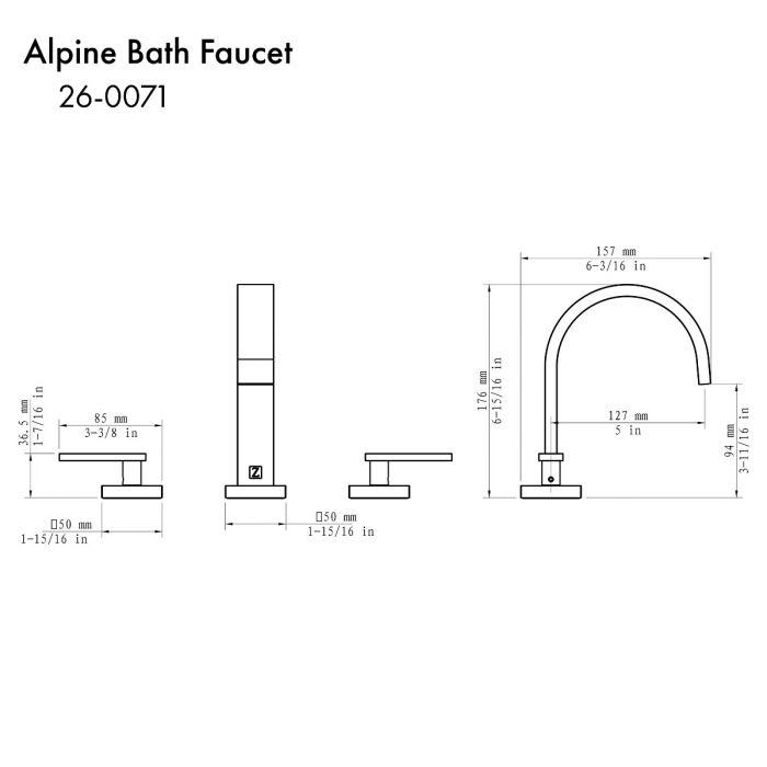 ZLINE Bliss Bath Faucet in Matte Black (BLS-BF-MB)