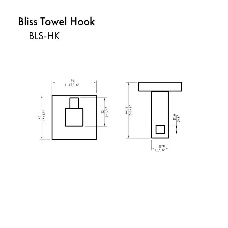 ZLINE Bliss Bathroom Package with Faucet, Towel Rail, Hook, Ring and Toliet Paper Holder in Chrome (5BP-BLSACCF-CH)