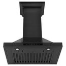 ZLINE Convertible Vent Wall Mount Range Hood in Black Stainless Steel with Crown Molding BSKBNCRN