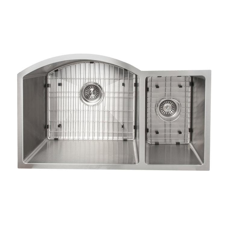 ZLINE Cortina 33 Inch Undermount Double Bowl Sink in Snow Stainless Steel (SC70D-33S)