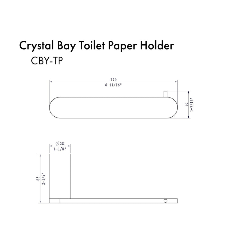ZLINE Crystal Bay Bathroom Package with Faucet, Towel Rail, Hook, Ring and Toilet Paper Holder in Matte Black (5BP-CBYACCF-MB)