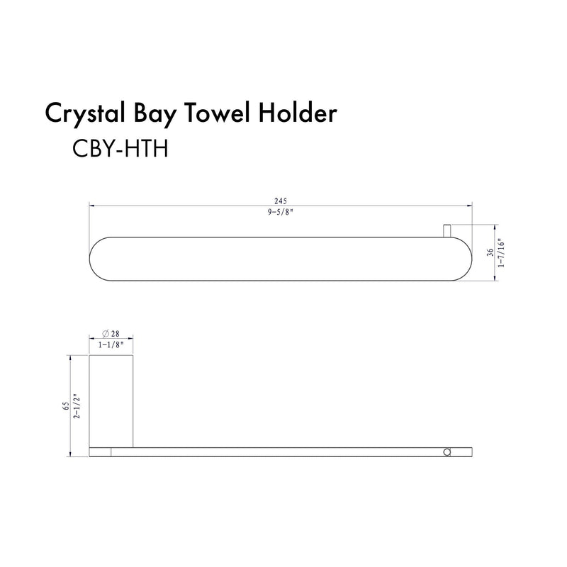 ZLINE Crystal Bay Towel Holder in Polished Gold (CBY-HTH-PG)