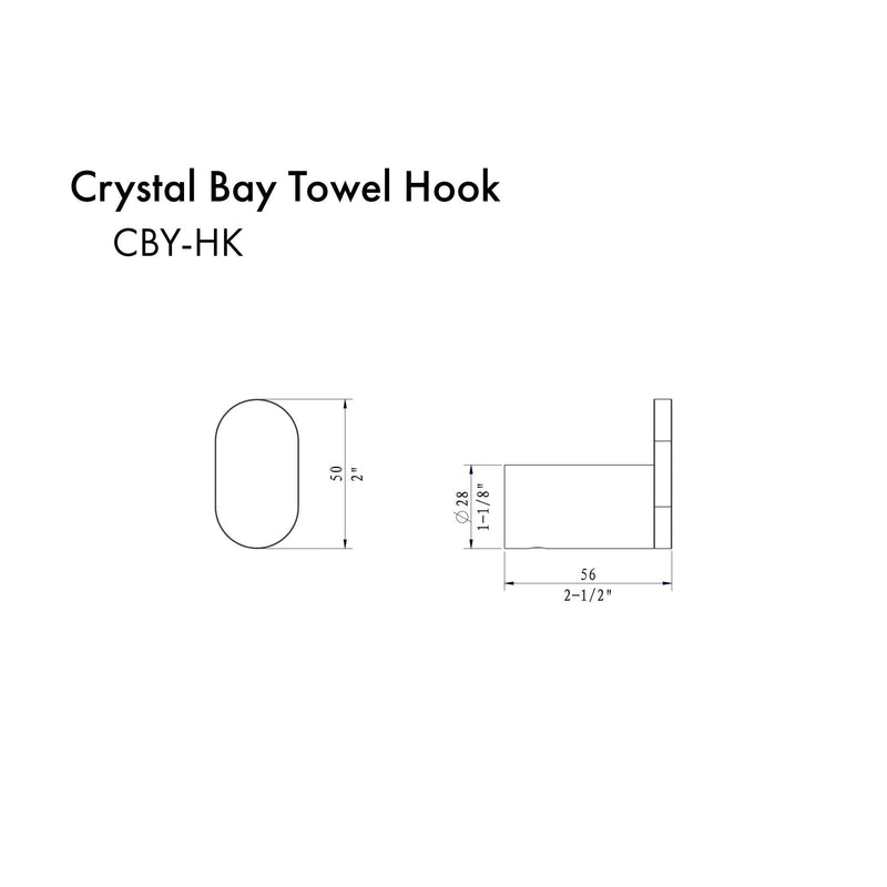 ZLINE Crystal Bay Towel Hook in Chrome (CBY-HK-CH)