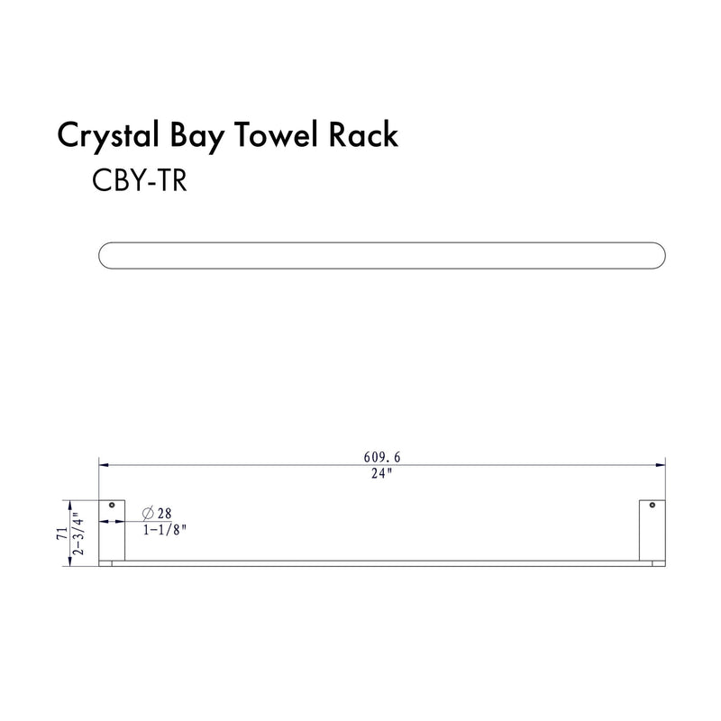 ZLINE Crystal Bay Bathroom Package with Faucet, Towel Rail, Hook, Ring and Toilet Paper Holder in Matte Black (5BP-CBYACCF-MB)