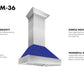 ZLINE DuraSnow Stainless Steel Range Hood with Blue Matte Shell 
