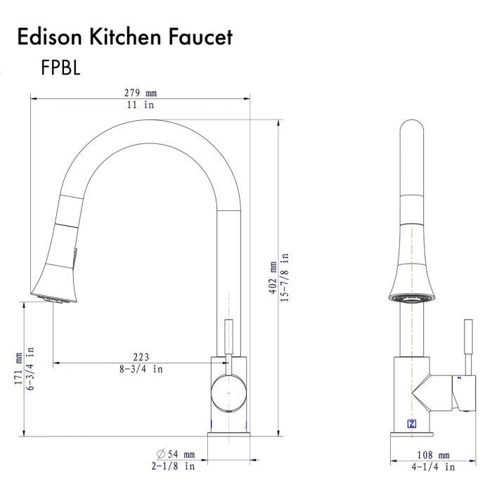 ZLINE Edison Kitchen Faucet in Brushed Nickel (EDS-KF-BN)