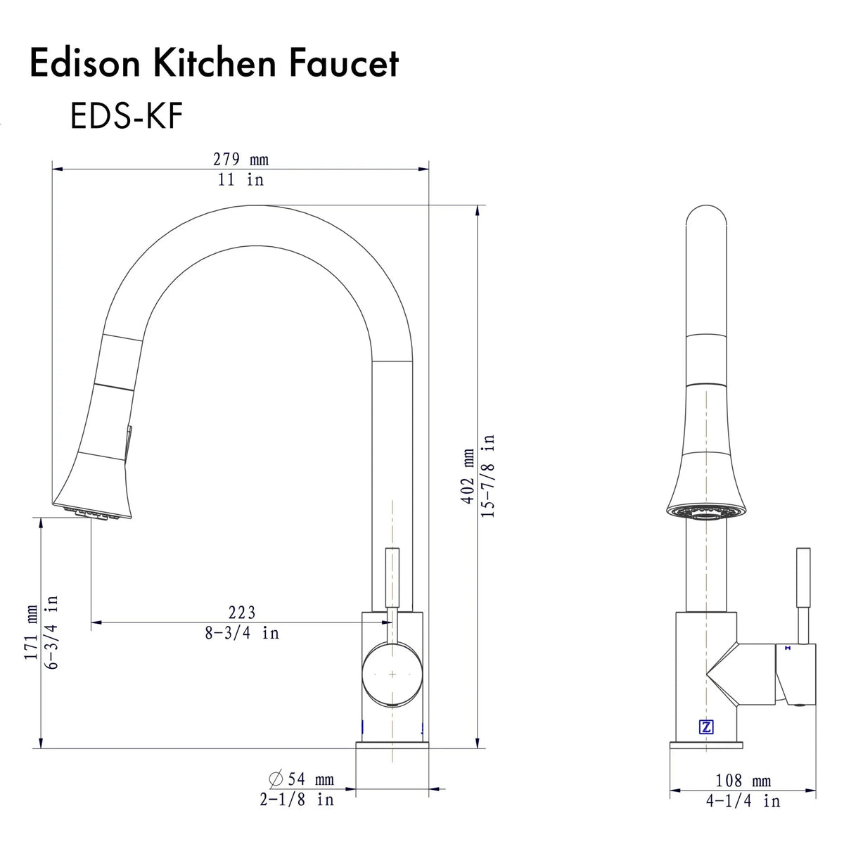 ZLINE Edison Kitchen Faucet with Color Options