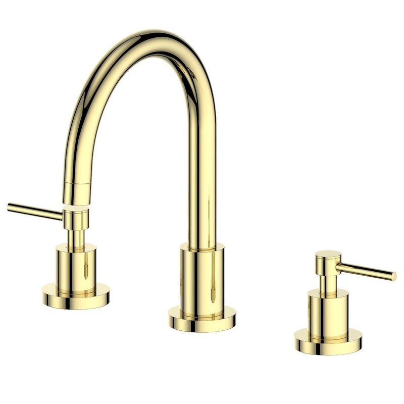 ZLINE Emerald Bay Bathroom Package with Faucet, Towel Rail, Hook, Ring and Toilet Paper Holder in Polished Gold (5BP-EMBYACCF-PG)