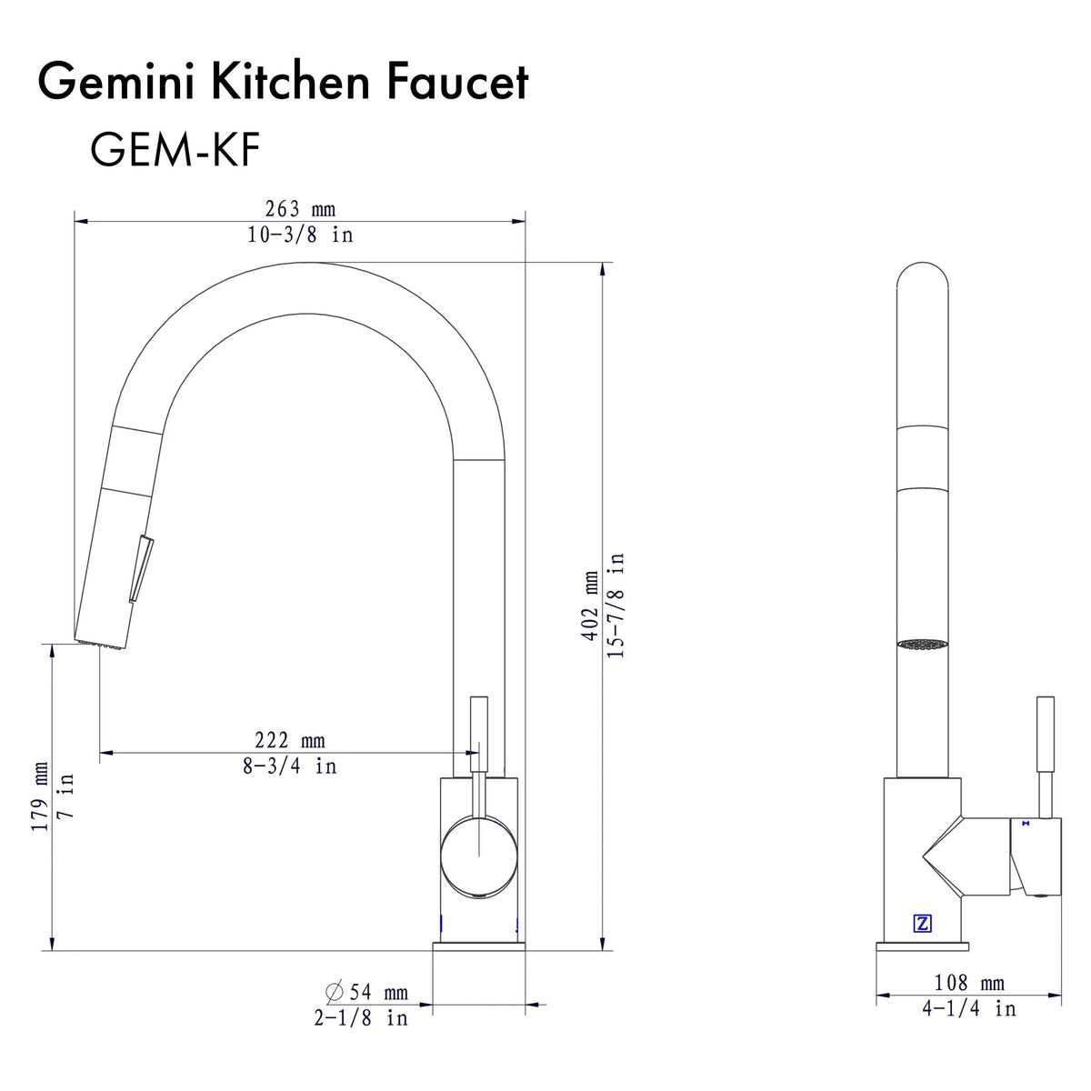 ZLINE Gemini Kitchen Faucet