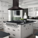 ZLINE Island Mount Range Hood in Black Stainless Steel