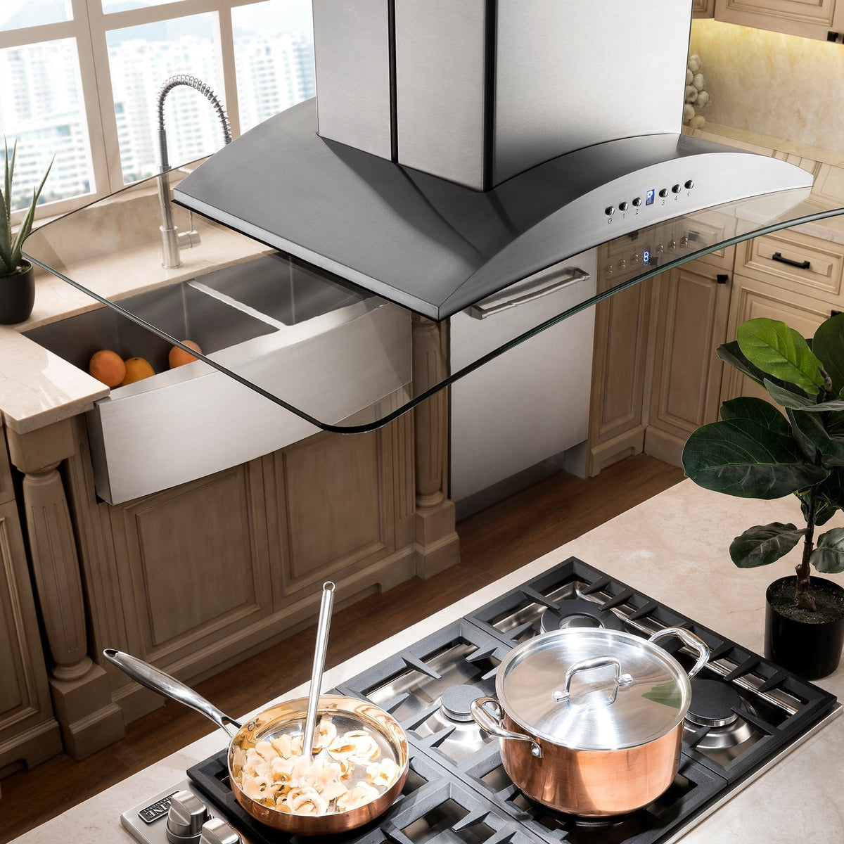 ZLINE Island Mount Range Hood in Stainless Steel & Glass