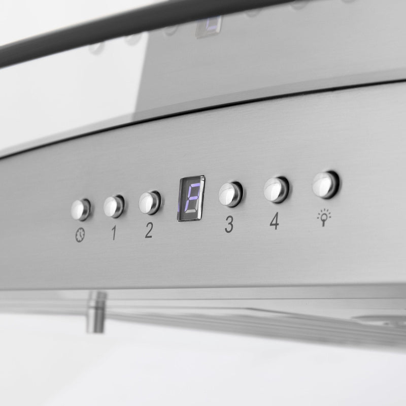 Products ZLINE Island Mount Range Hood in Stainless Steel with Built-in CrownSound‚ Bluetooth Speakers