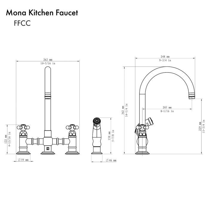 ZLINE Mona Kitchen Faucet in Oil-Rubbed Bronze (MNA-KF-ORB)