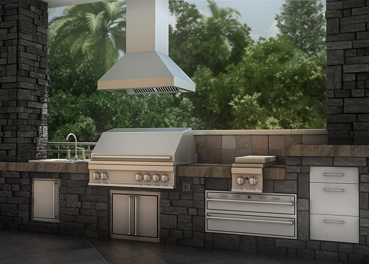 ZLINE Outdoor Island Mount Range Hood in Stainless Steel