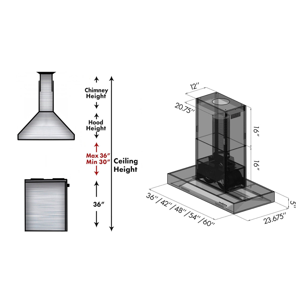ZLINE Outdoor Island Mount Range Hood in Stainless Steel - KECOMi-304