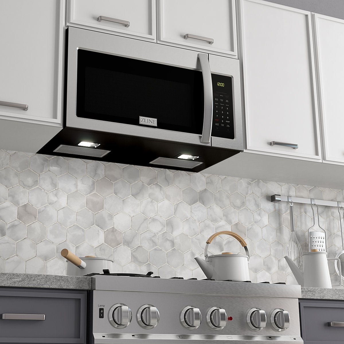ZLINE Over the Range Convection Microwave Oven 30" in Stainless Steel with Modern Handle and Sensor Cooking MWO-OTR