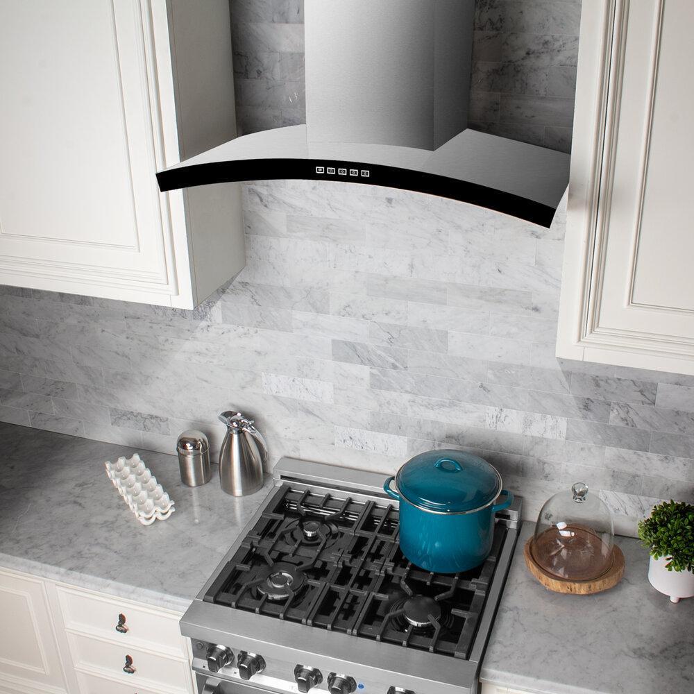 ZLINE Wall Mount Range Hood in Stainless Steel & Glass - KN6