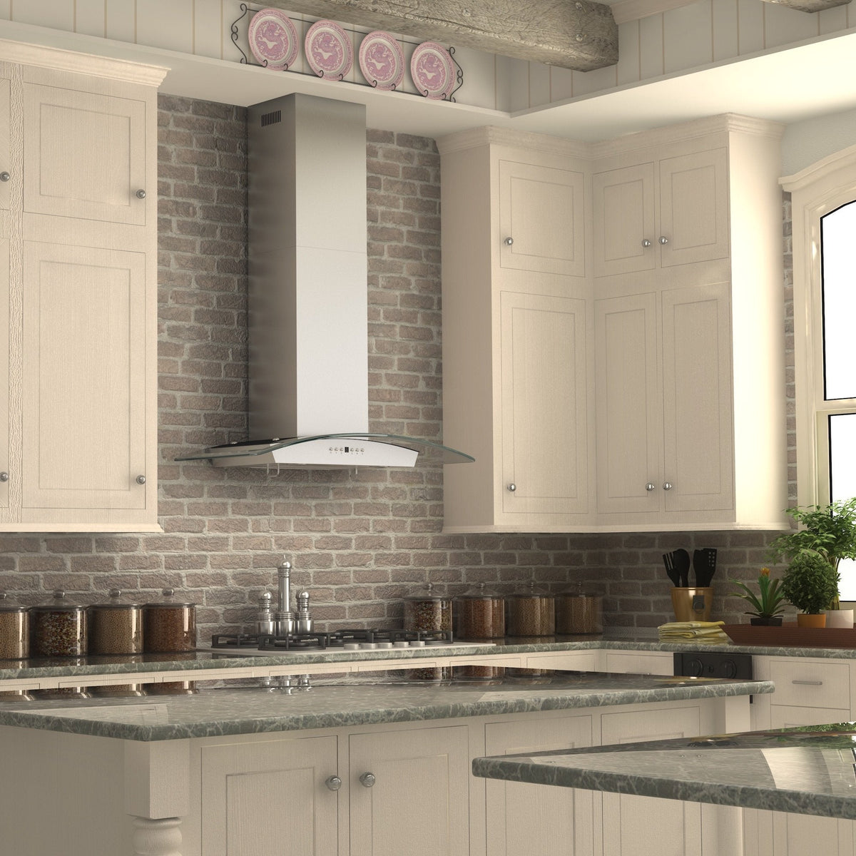 ZLINE Wall Mount Range Hood in Stainless Steel & Glass - KZ