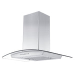 ZLINE Wall Mount Range Hood in Stainless Steel & Glass with Crown Molding - KZCRN