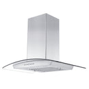 ZLINE Wall Mount Range Hood in Stainless Steel & Glass with Crown Molding - KZCRN