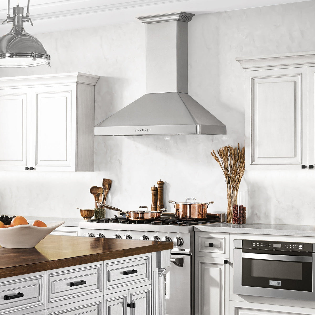ZLINE Wall Mount Range Hood in Stainless Steel with Built-in CrownSound Bluetooth Speakers - KF2CRN-BT-36