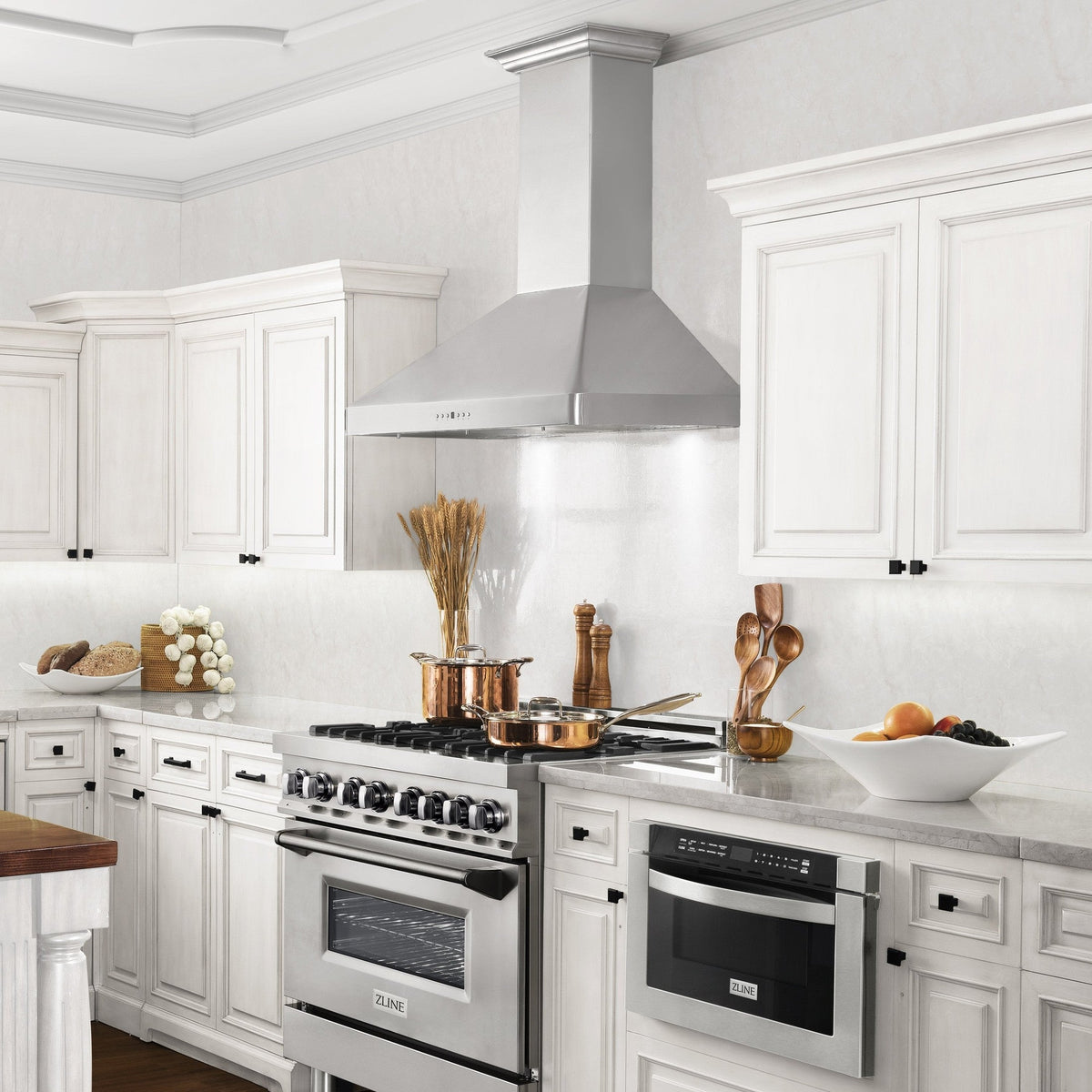 ZLINE Wall Mount Range Hood in Stainless Steel with Built-in CrownSound Bluetooth Speakers - KF2CRN-BT-36