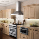 ZLINE Wall Mount Range Hood in Stainless Steel with Built-in CrownSound Bluetooth Speakers - KL3CRN-BT