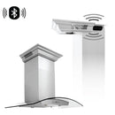 ZLINE Wall Mount Range Hood in Stainless Steel with Built-in CrownSound Bluetooth Speakers - KZCRN-BT
