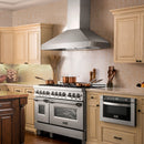 ZLINE Wall Mount Range Hood in Stainless Steel with Crown Molding 