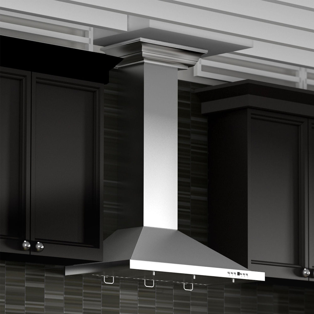 ZLINE Wall Mount Range Hood in Stainless Steel with Crown Molding