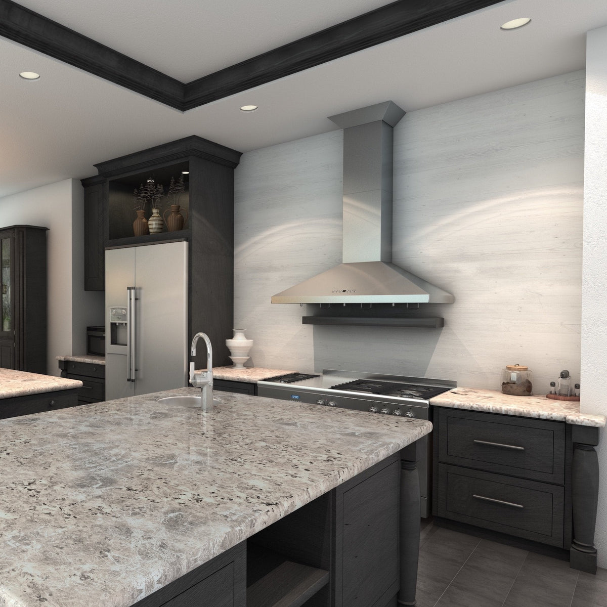 ZLINE Wall Mount Range Hood in Stainless Steel with Crown Molding - KL2CRN