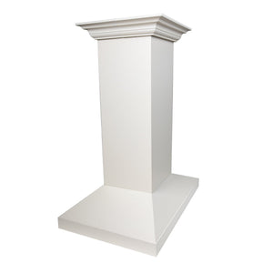 ZLINE Wooden Island Mount Range Hood in White - Includes Motor - KBiTT