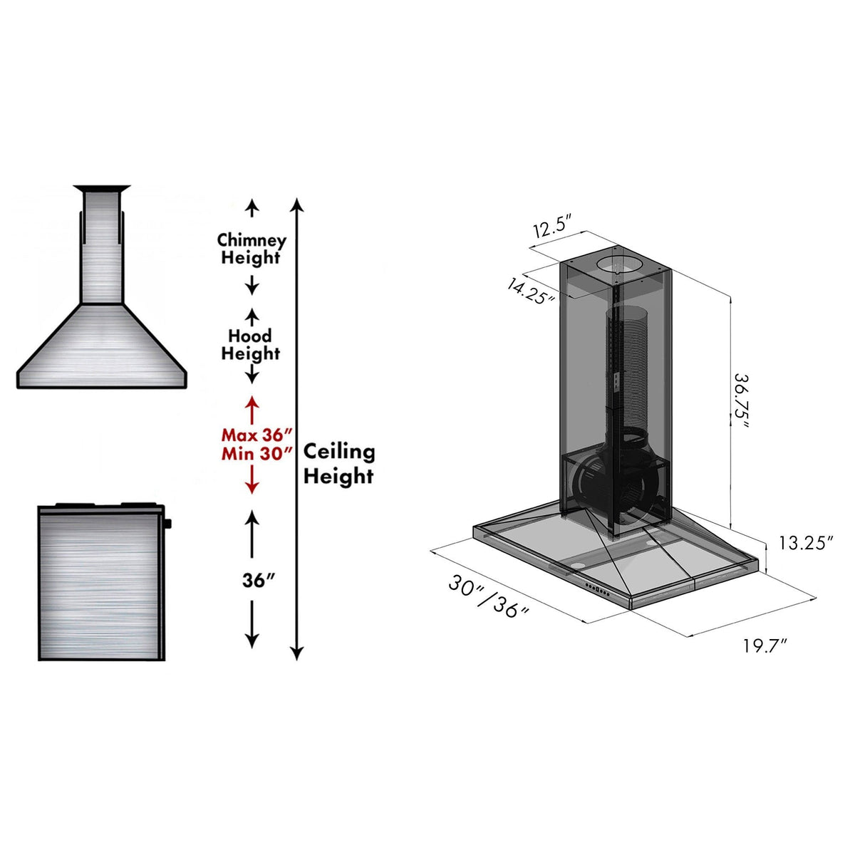 ZLINE Wooden Island Mount Range Hood in White - Includes Motor - KBiTT