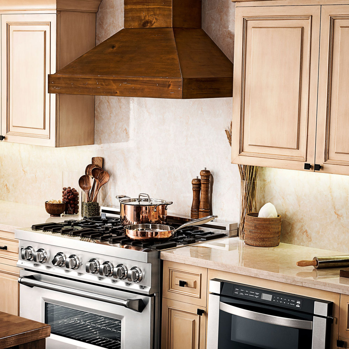 ZLINE Wooden Wall Mount Range Hood in Walnut - Includes Motor - KBRR