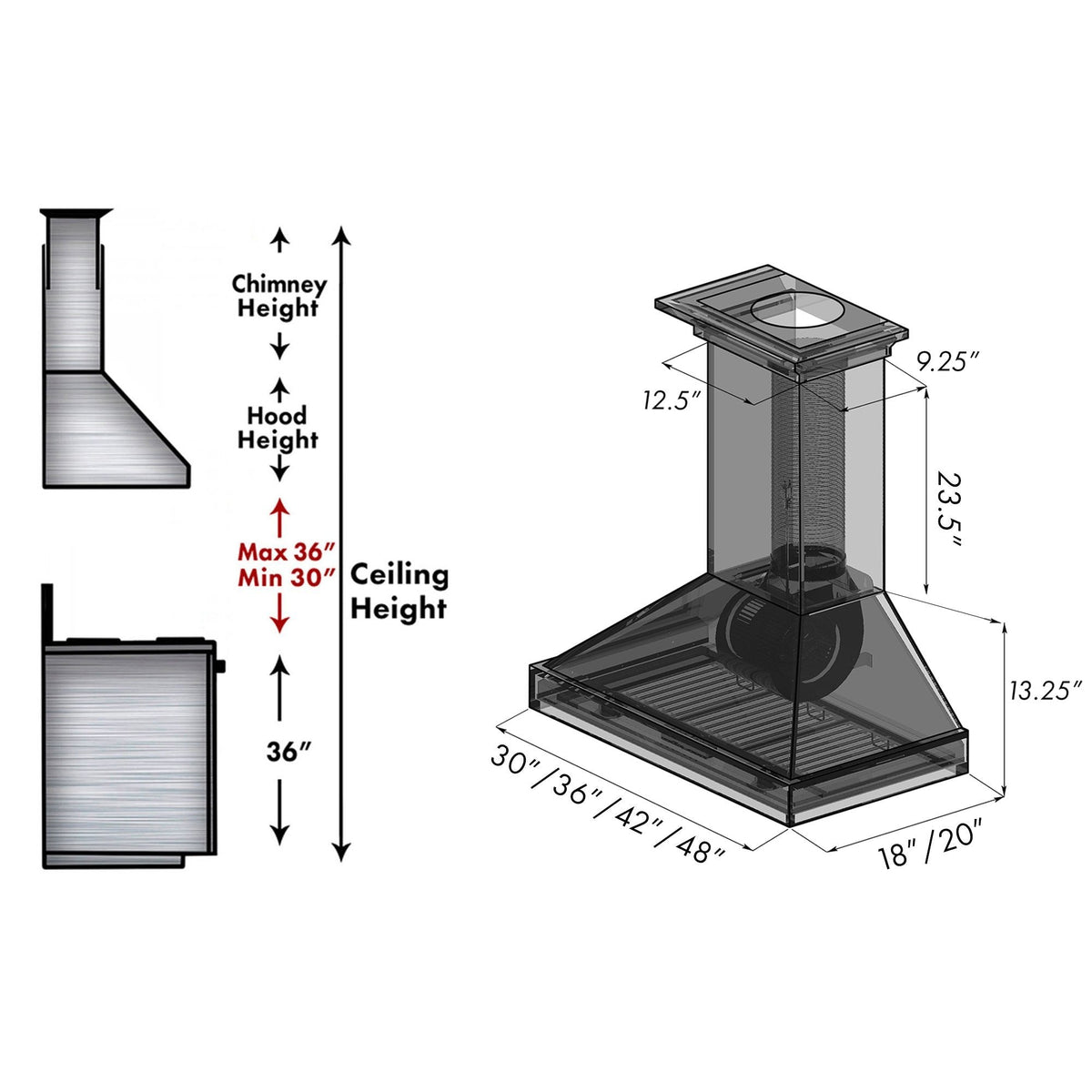 ZLINE Wooden Wall Mount Range Hood in White - Includes Motor - KBTT