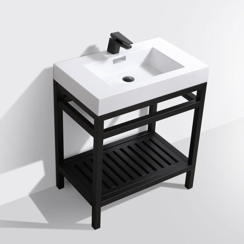 cisco-30-stainless-steel-console-with-acrylic-sink-matt-black-ac30-bk